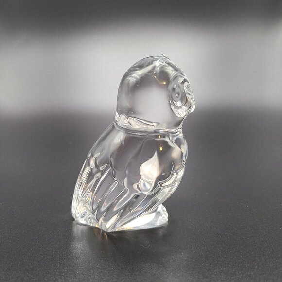 Vintage Princess House 24% Lead Crystal Clear Glass Owl Figurine - Picture 3 of 6